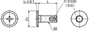 SEC-TZB-ALK十字槽超极短头螺栓（带尼龙熔敷）寸法図