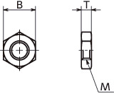 SHN-LP薄形六角螺母寸法図