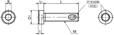 SLHL-ALK内六角短头螺栓（SUS316L / 带尼龙熔敷）寸法図