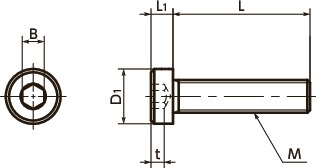 SLHL内六角短头螺栓（SUS316L制）寸法図