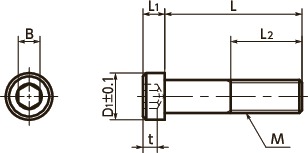 SLHS-SD内六角短头小头螺栓寸法図