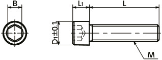 SNSS-SD-MO内六角小头螺栓（二硫化钼涂层）寸法図