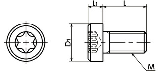 SPE-LH树脂螺丝（PEEK / 梅花槽短头螺栓）寸法図