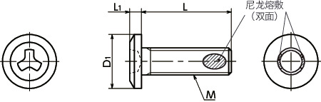SRSHS-ALK防破坏极短头螺栓（带尼龙熔敷）寸法図