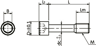 SSC-SD内六角小头防脱落螺丝寸法図