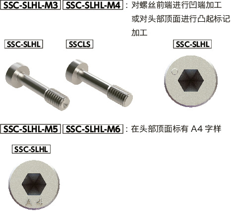 SSC-SLHL内六角短头防脱落螺钉（SUS316L）
