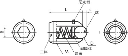 FP小型球头柱塞 - 带尼龙锁寸法図