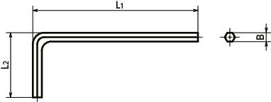 SKH六角扳手（精密螺丝用）寸法図