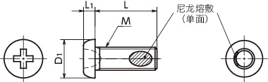SNZ3-TBZ-ALK精密仪器用十字槽盘头小螺钉（0号3类 / 带尼龙熔敷）寸法図