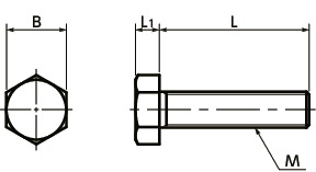 SPC-H树脂螺丝（PC / 六角螺栓）寸法図