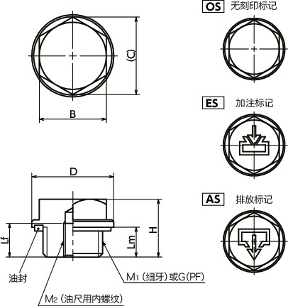 QPHSH-1-A4螺塞寸法図