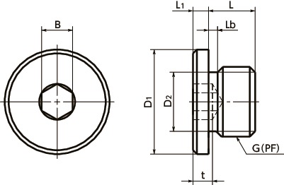 SFFS内六角法兰螺塞寸法図