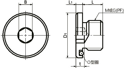 SFMS-G内六角法兰螺塞寸法図