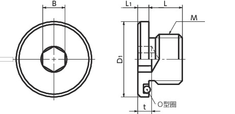 SFMS-M内六角法兰螺塞寸法図