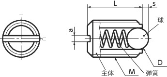 PPP-N塑料球柱塞寸法図