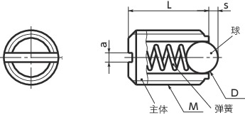 PPP-P塑料球柱塞寸法図