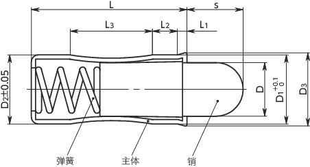 PPRL-NI压配销柱塞寸法図