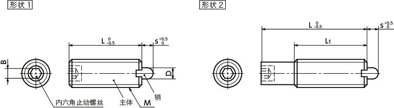 PSPS短行程柱塞（不锈钢制）寸法図
