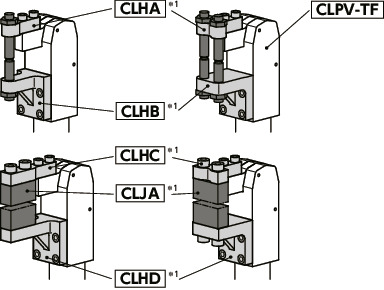 CLPV-TF动力夹块 - 气压夹紧式 - 垂直夹紧 - PTFE涂层