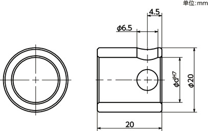 EOTCL-200高扭矩适配器用轴环寸法図