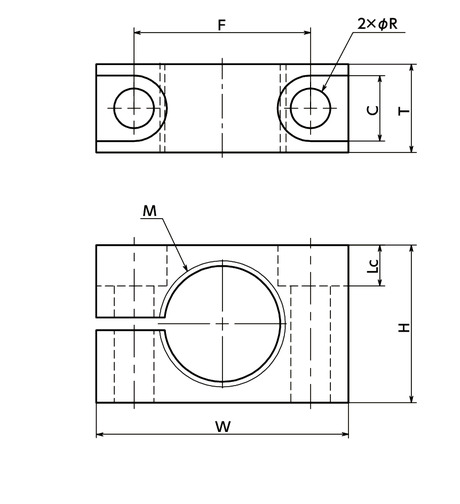 PKS顶面安装托架寸法図