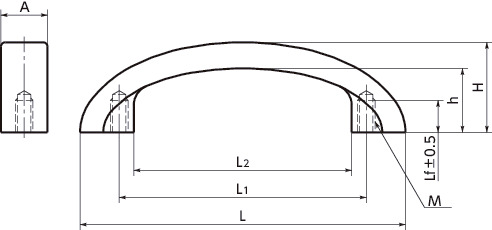 TA塑料拉手寸法図