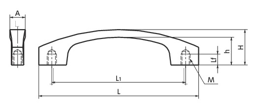 TC锌合金拉手寸法図