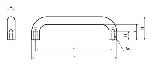 TG不锈钢拉手寸法図