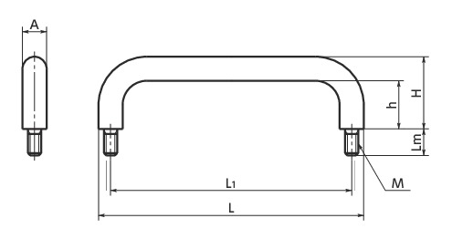 TGY不锈钢拉手寸法図
