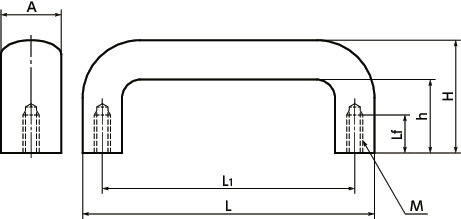 UAF-AB铝制拉手寸法図
