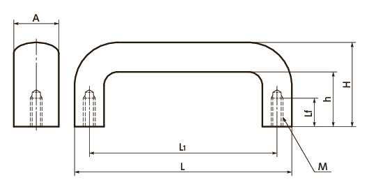 UAFS不锈钢拉手寸法図