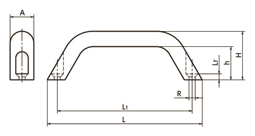 UBC铝制拉手寸法図