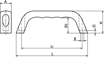UBGC铝制拉手寸法図