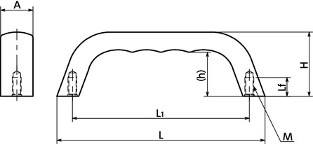 UBGFS-A4不锈钢拉手寸法図