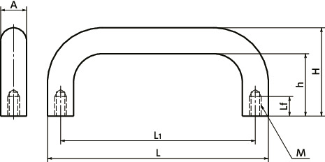 UCF-AB铝制拉手寸法図