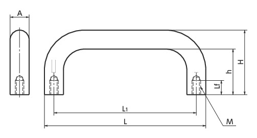 UCF铝制拉手寸法図