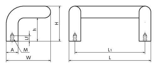 UDF铝制拉手寸法図