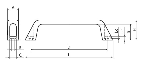 UIC铝制拉手寸法図