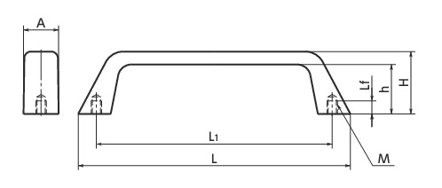 UIFS不锈钢拉手寸法図