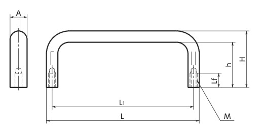 UJF铝制拉手寸法図