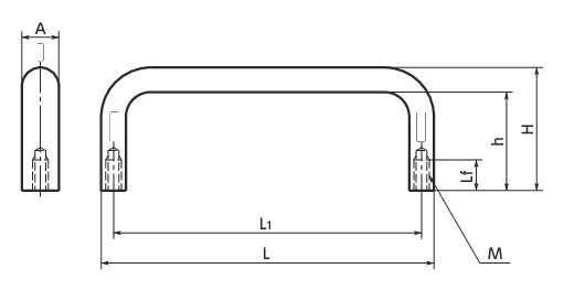 UJFS不锈钢拉手寸法図