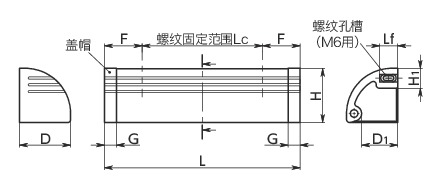 ULE-A铝合金盒式拉手寸法図