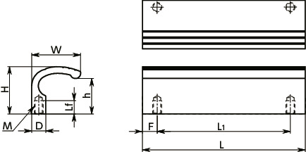 ULH铝制拉手寸法図