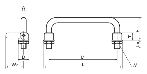 URH钢折叠式拉手寸法図
