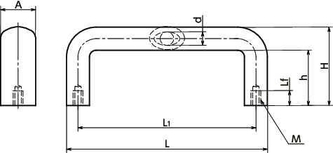 UUF聚氨酯拉手寸法図