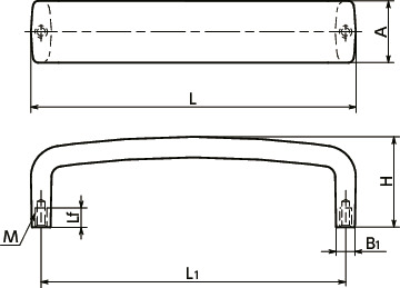UWF铝制拉手寸法図