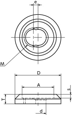 LYSC-N拉手用防脱落垫圈寸法図