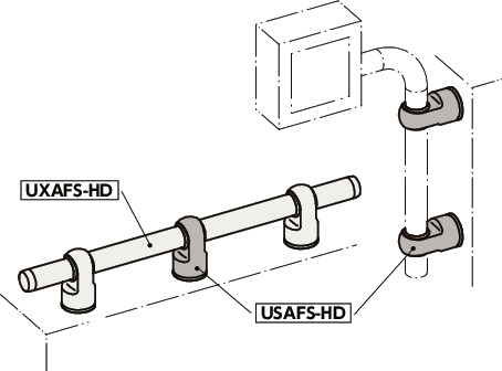 USAFS-HD管式拉手用托架 - 卫生型设计