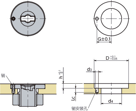 NQTBS-N-GF快速夹紧紧固件用凸轮基座 - 薄板用