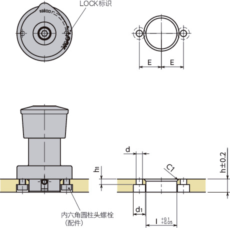 NQTS-F-NI-GF快速夹紧紧固件 - 旋钮操作 - 自由滑动
